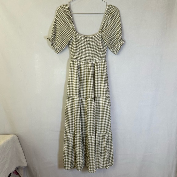 Abercrombie & Fitch Green Check Midi Dress - Picture 4 of 13
